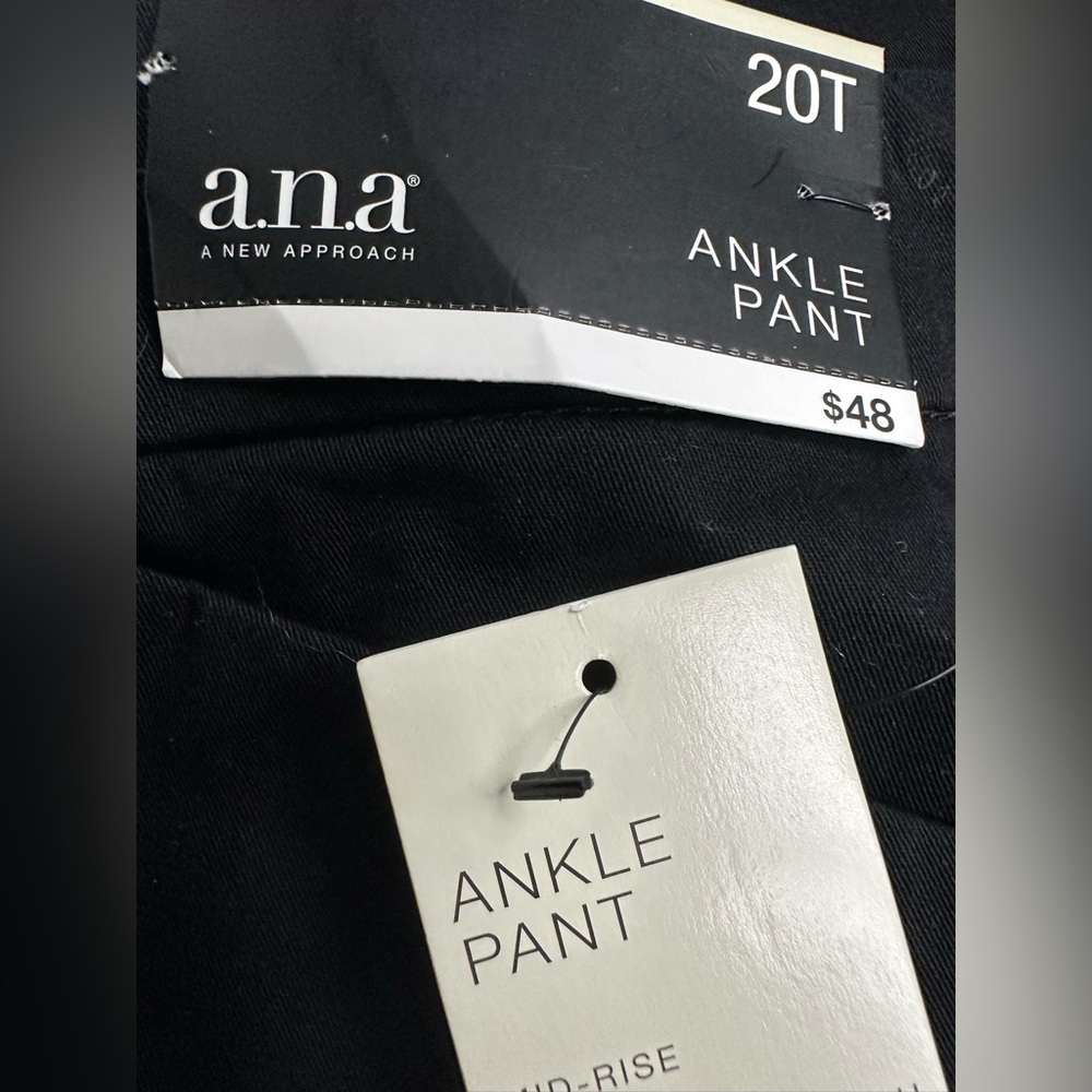 A.n.a. Womens Mid Rise Stretch Ankle Pants in Black New With Tags Size 20T - Picture 2 of 2